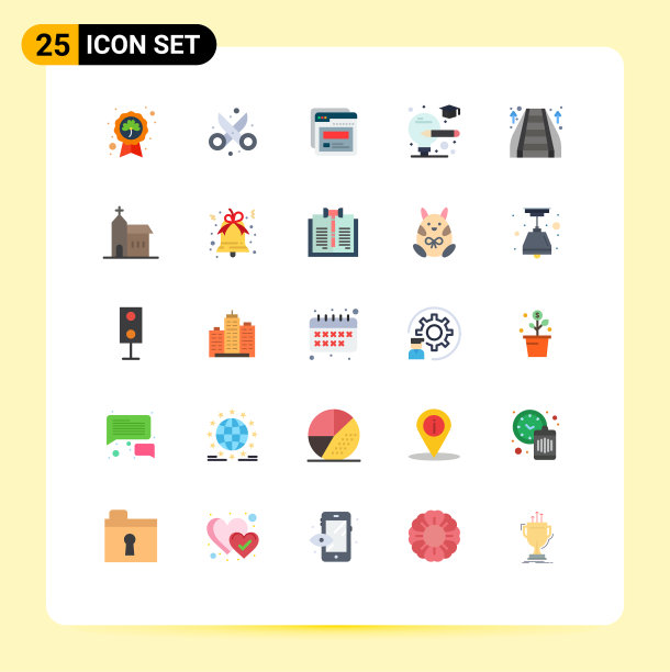 为自动扶梯设置的25组现代平面颜色图片下载