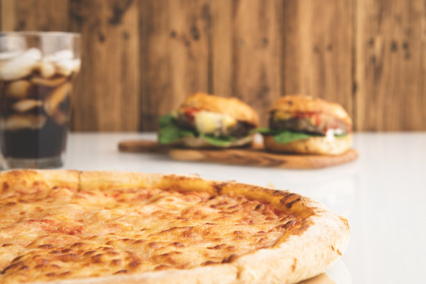 美味的汉堡和披萨图片下载