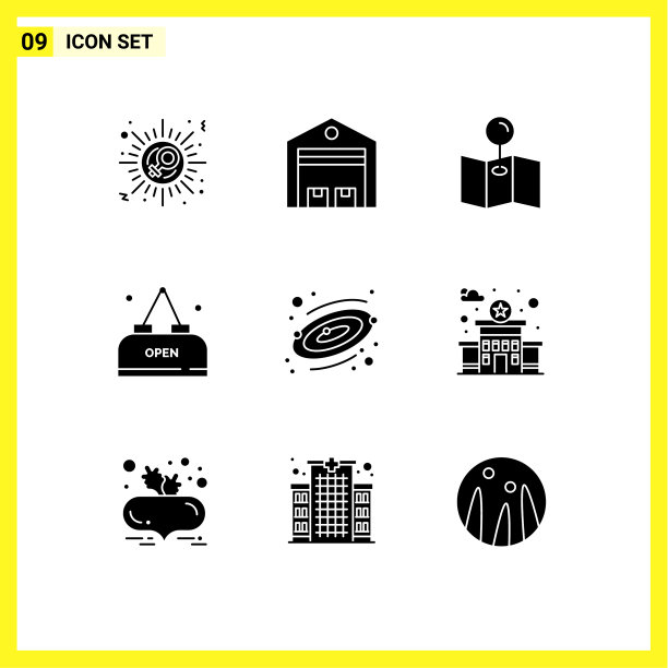 现代集9个立体象形文字空间图片下载