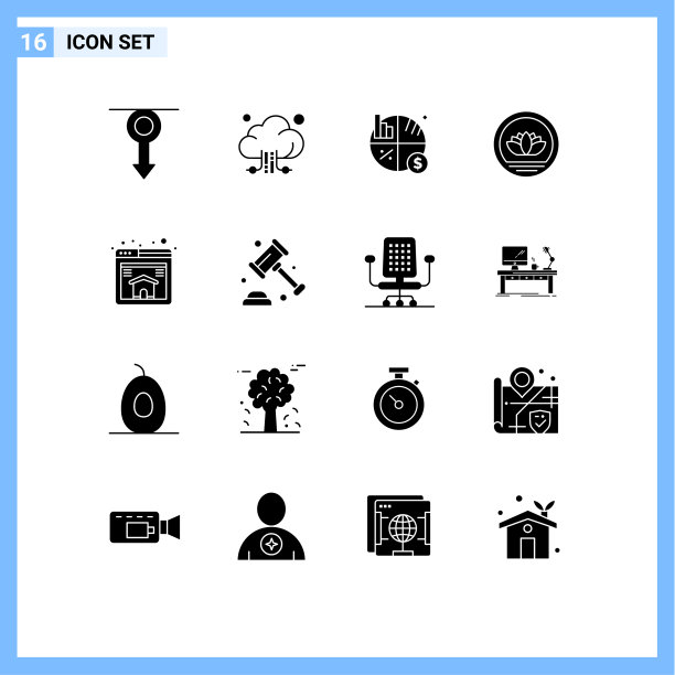 将16个实字形、符号和符号分组图片下载