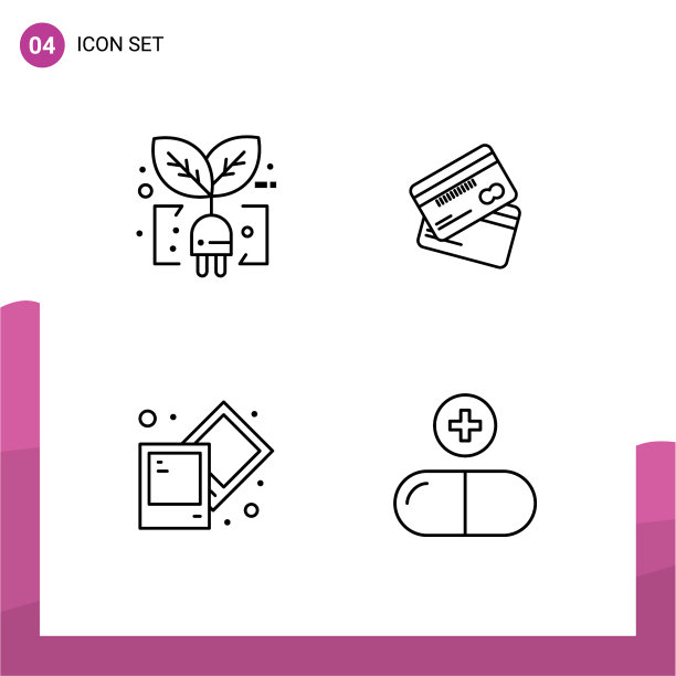 可编辑线包4简单填充线平图片下载