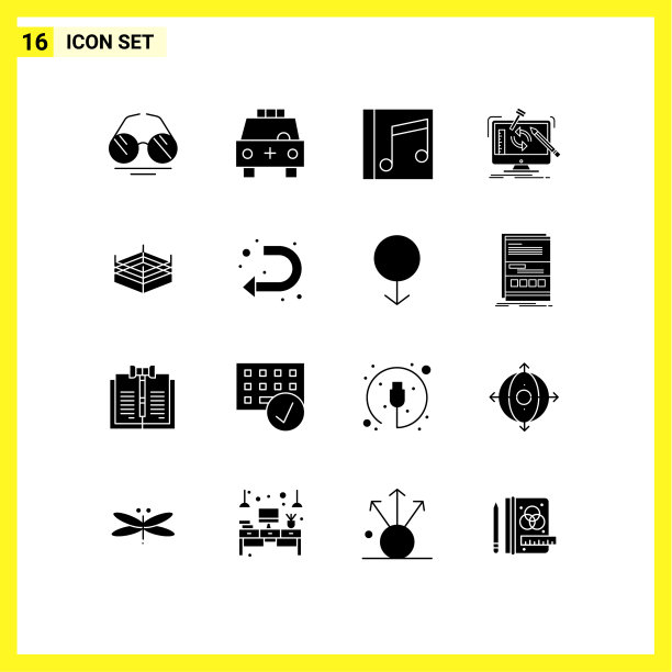 移动界面立体字形设置16个象形文字图片下载