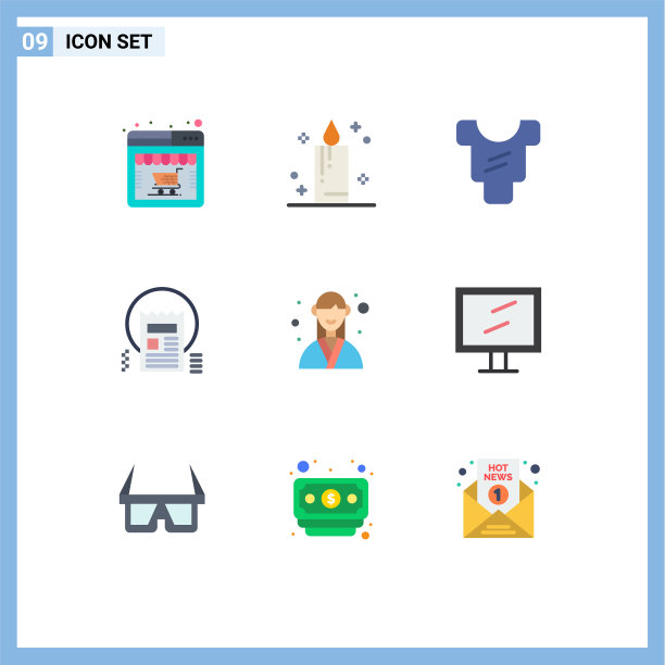 9种适用于网络和移动的通用平面颜色图片下载