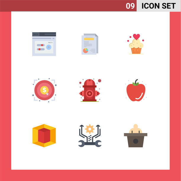 现代set 9 flat colors象形城市图片下载