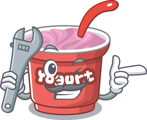 智能机械酸奶卡通人物设计图片下载