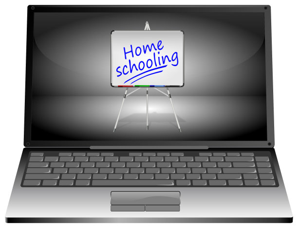 笔记本电脑与家庭教育- 3D插图图片下载
