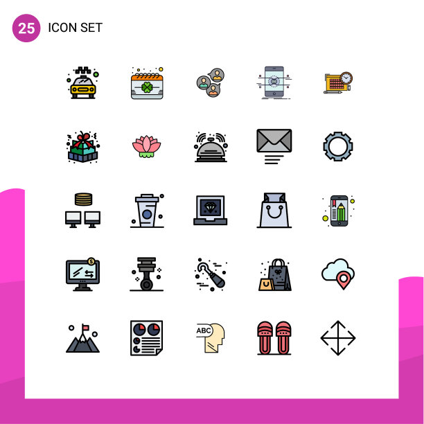 25个创意图标的现代符号和符号图片下载