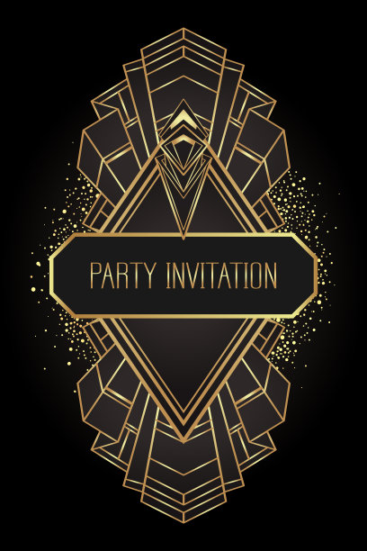 装饰艺术复古图案和设计元素。复古派对几何背景设置(1920年的风格)。矢量插图。图片下载