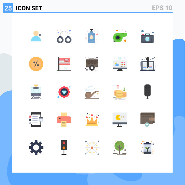 将25个单色标志和符号组合在一起图片下载