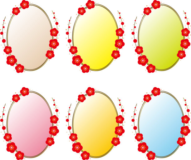 梅花圆框一套图片下载