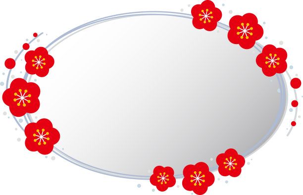梅花圆框图片下载