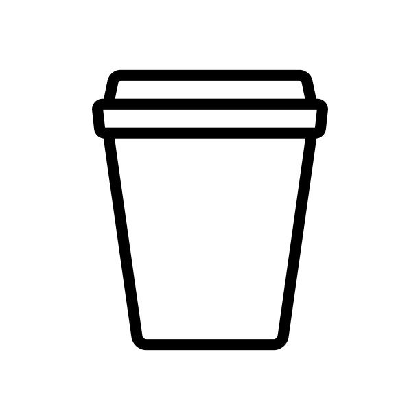 带盖一次性杯子，流行的食品线性风格图标，适用于网页和移动概念图片下载