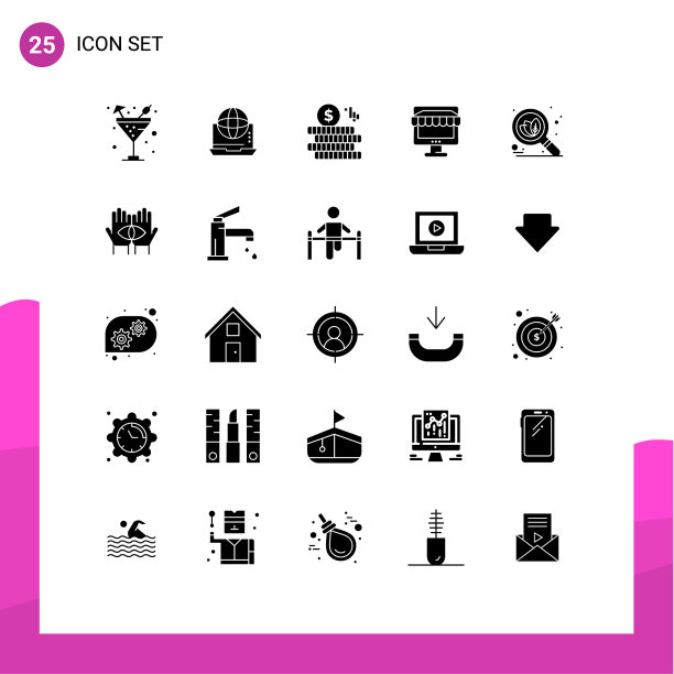 25个创意图标的现代符号和符号图片下载