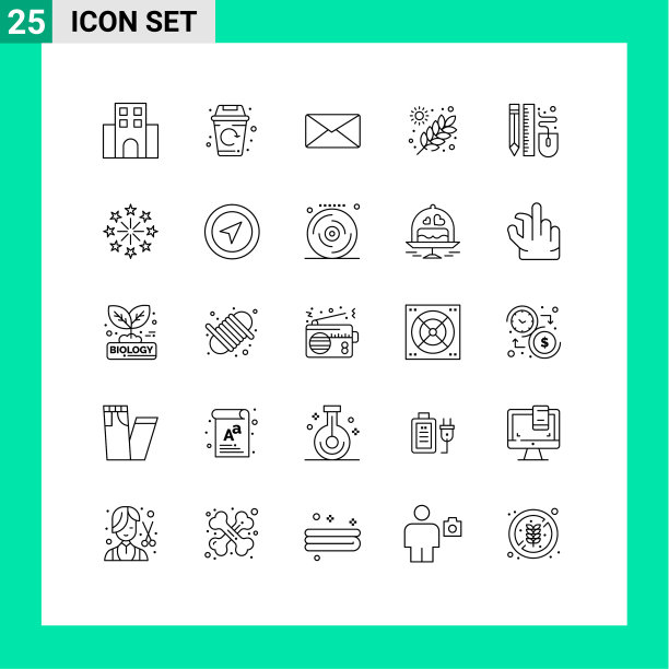 线包25个通用符号绘图图片下载