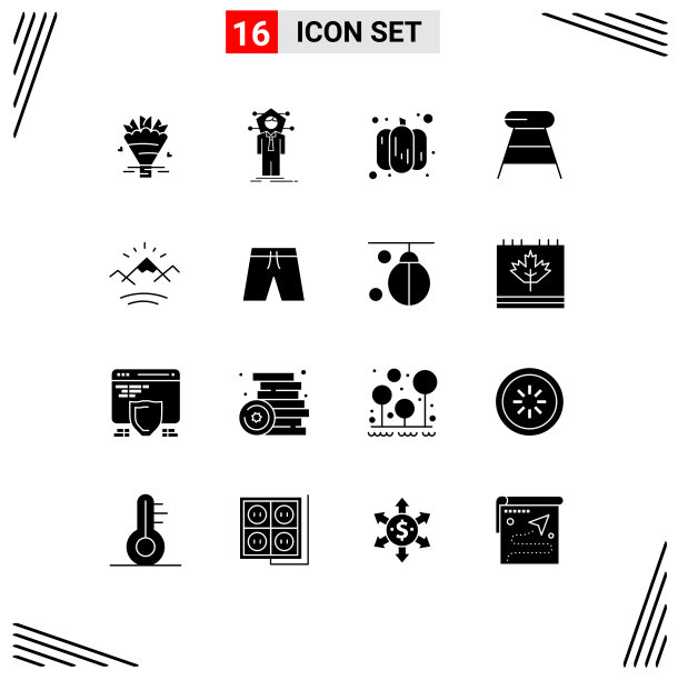 用户界面包16个基本固字形图片下载