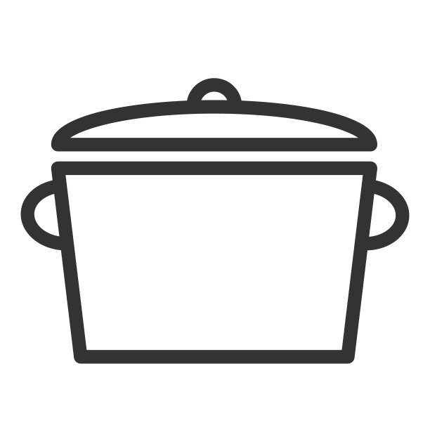 带盖砂锅，简约线条食物图标，适用于网页和移动应用，矢量插画图片下载