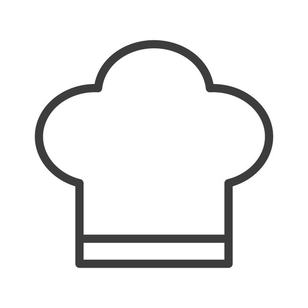 厨师帽，简约线条风格的食品图标，适用于Web应用和移动概念，矢量插画图片下载