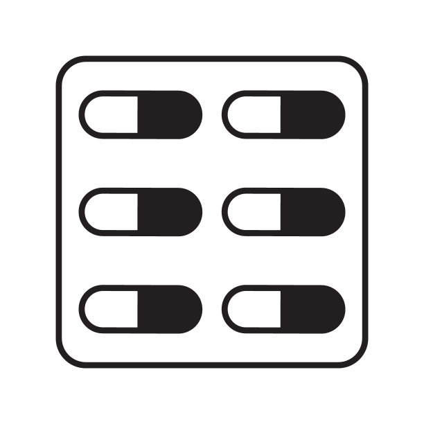 白色背景上流行的线条风格药丸医疗图标，用于Web应用程序和移动概念的矢量图图片下载