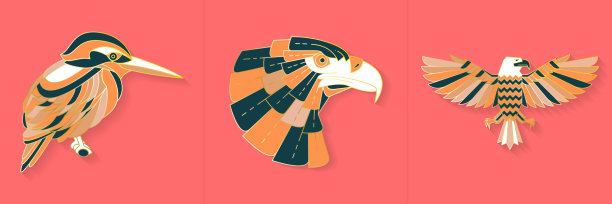 抽象图形鸟标志图片下载