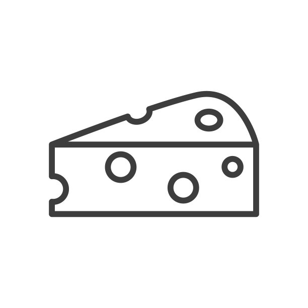 白色背景上的简约奶酪食品图标矢量素材图片下载