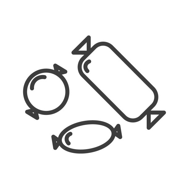潮流风格的美味糖果简餐图标，适用于Web应用和移动概念。矢量图图片下载