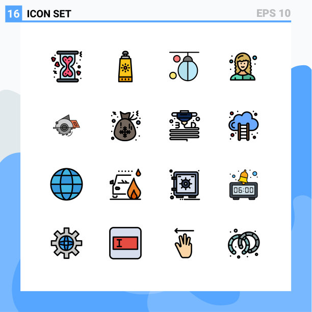 16个通用平色填充线标志符号图片下载