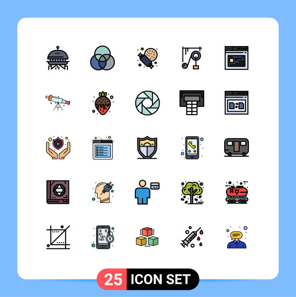 现代设置25填充线平面颜色图片下载