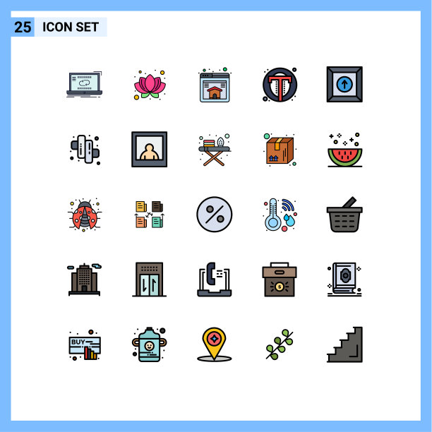 25个通用填充线平色标志符号图片下载