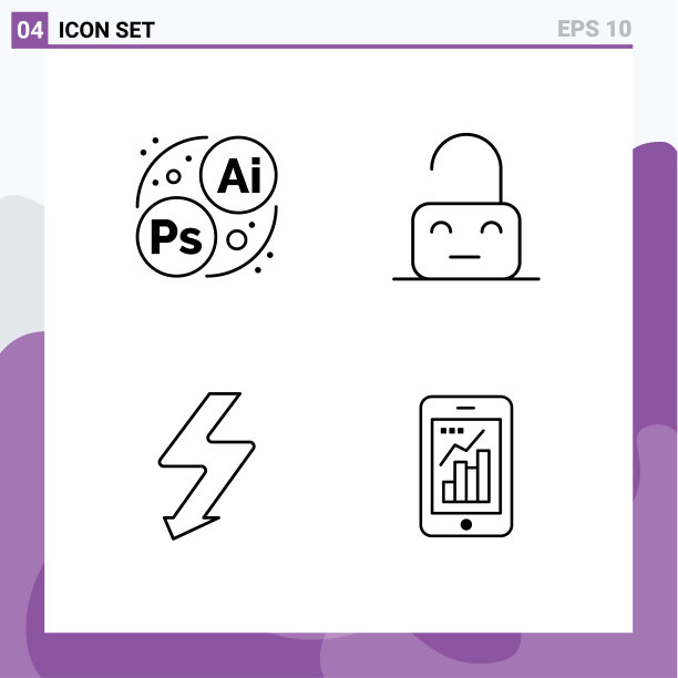 4创意图标的现代标志和符号图片下载