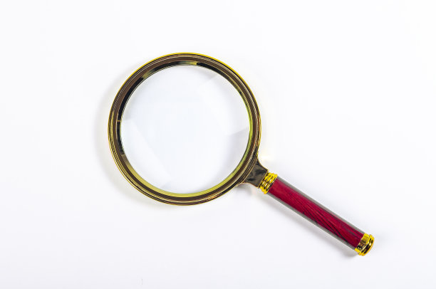 放大镜或镜头上的白色，俯视图图片下载