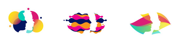 女人和男人头像图标标志。男女平等观念，团结团结。图片下载