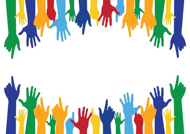 彩色举手图标图片下载