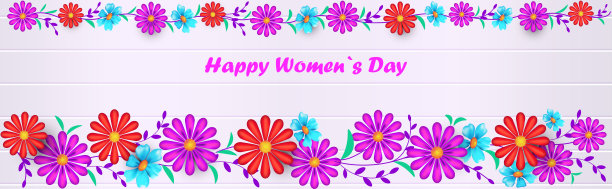 妇女节3月8日节日庆祝概念信件贺卡海报或传单与鲜花图片下载