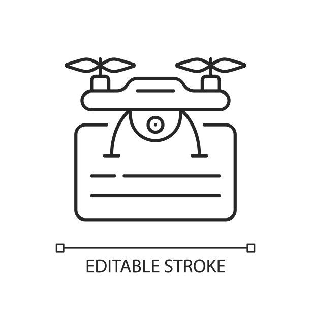 无人机许可粉笔线性图标图片下载