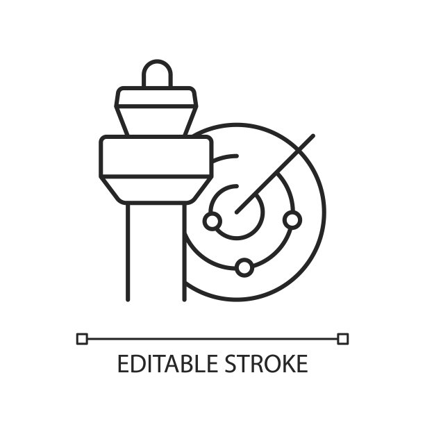 空中交通管制粉笔直线图标图片下载