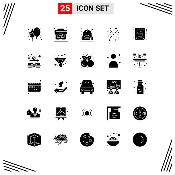 现代设置了25个立体象形文字和符号等图片下载