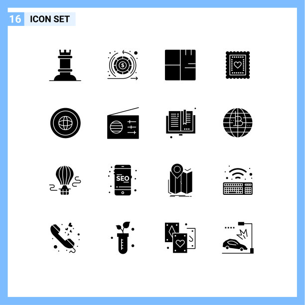 现代集16个立体象形文字之图片下载