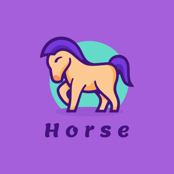 矢量插图马简单吉祥物风格。图片下载