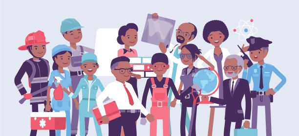 不同职业和工作的黑人职业工人图片下载