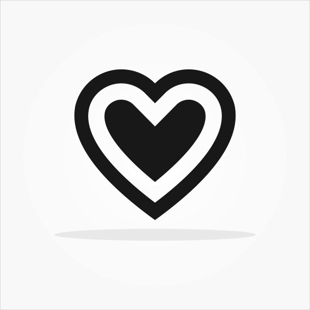 爱的心图标，矢量插图在白色的背景。图片下载