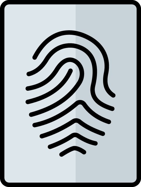指纹证据概念，法医测试向量，刑事识别颜色图标，白色背景上的符号，律师事务所和法律机构股票插图图片下载