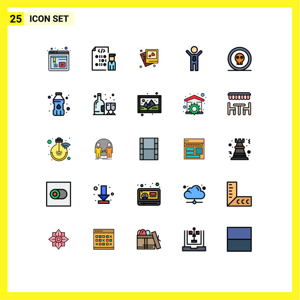 25个通用填充线平色标志符号图片下载