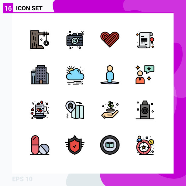 现代集16平色填充线条图片下载