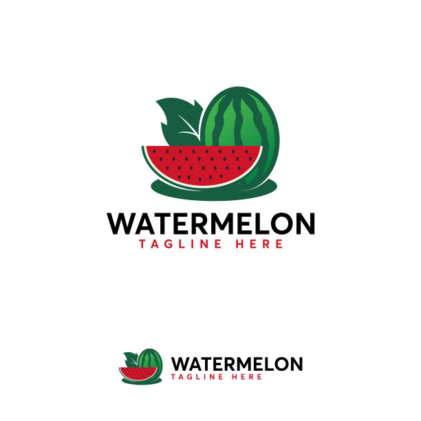 西瓜水果标识设计矢量图片下载