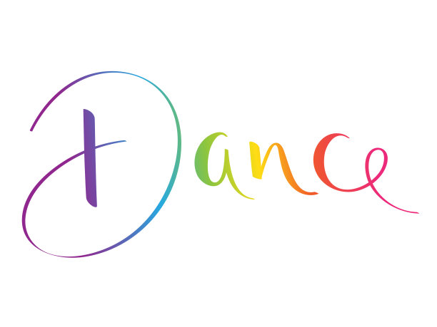 舞彩虹渐变毛笔书法横幅图片下载