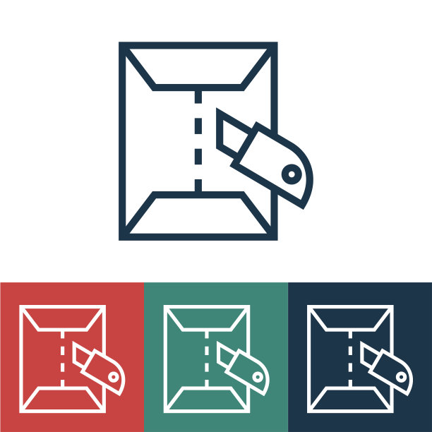 线性矢量图标盒和切割器图片下载