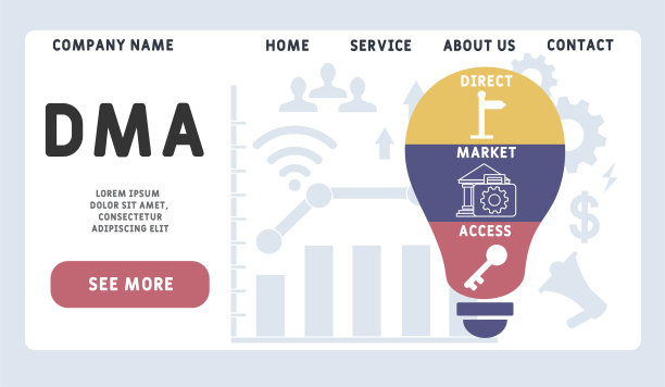 矢量网站设计模板。直接市场准入图片下载