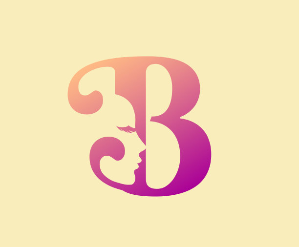 美丽的脸字母B标志图标。图片下载