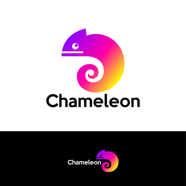 变色龙的标志。颜色明亮的变色龙图片下载