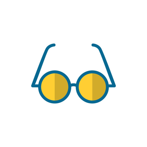 眼镜平面图标设计矢量模板插图图片下载